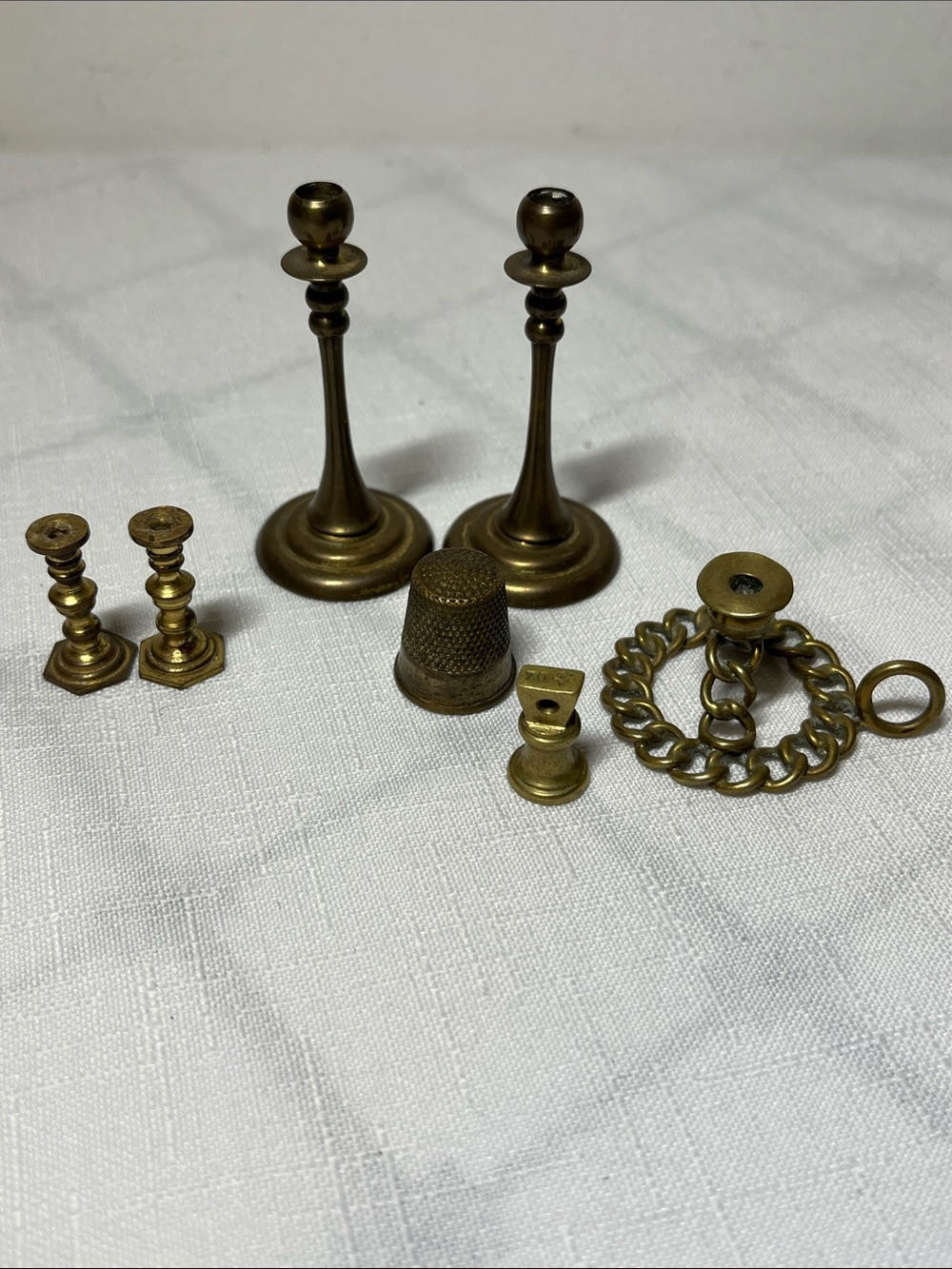Brass Miniature Set - candle holders
Antique